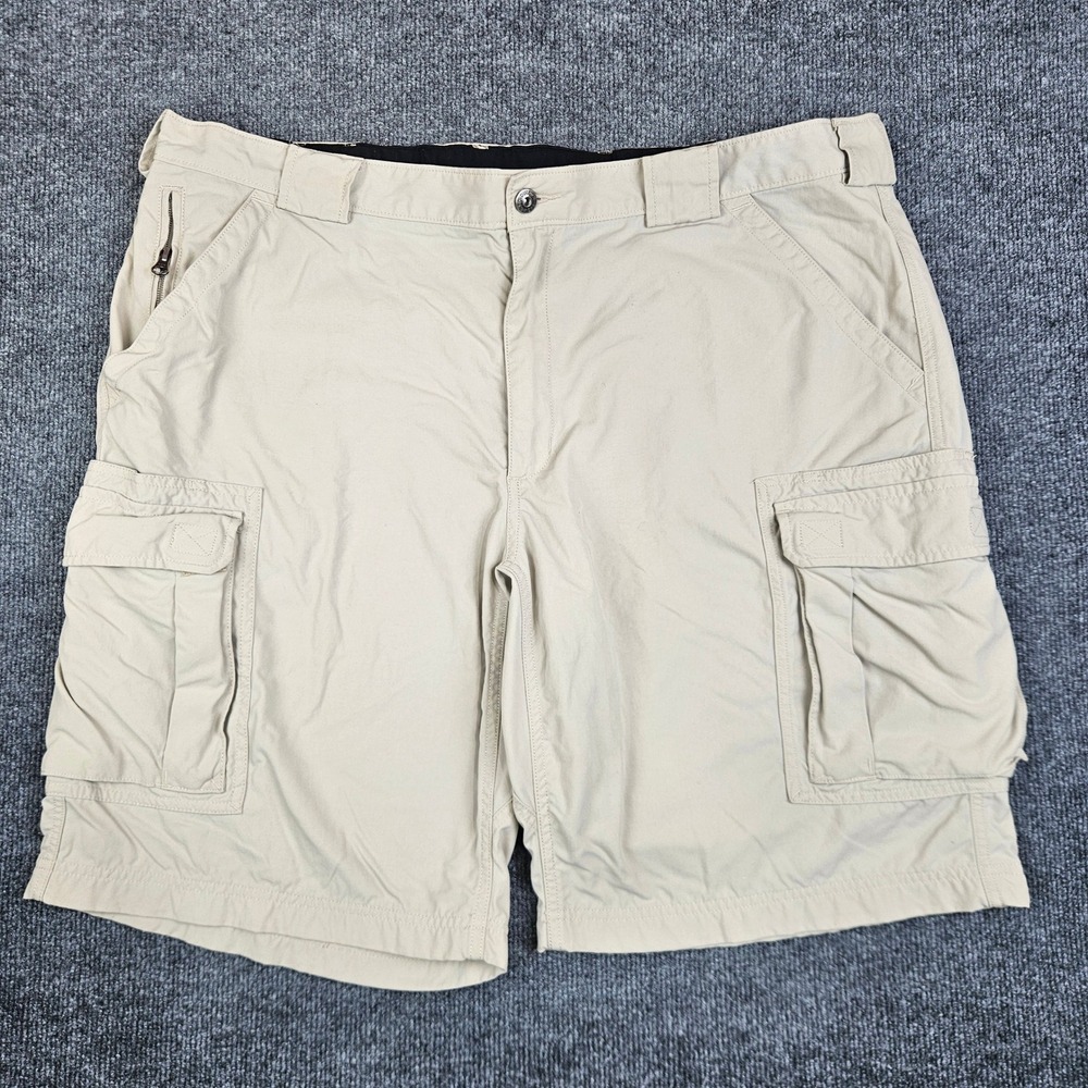 Duluth Trading Dry On The Fly Cargo Shorts Men's 2XL Tan‎ Khaki 11 Inseam READ